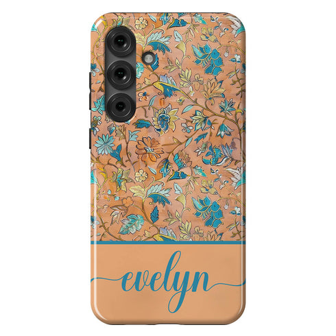 Custom Name Botanical Oriental Flowers Galaxy Case